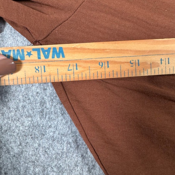 Altar'd State Brown Ruched‎ Long Sleeve Peplum Top Size M Peasant Forest Fairy - Picture 6 of 8